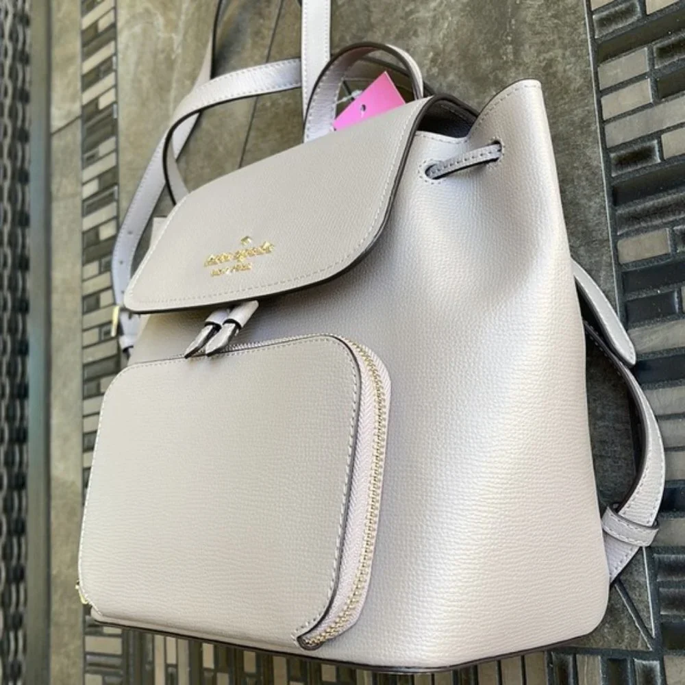 Kate Spade Darcy Flap Backpack Warm Taupe - Picture 3 of 16